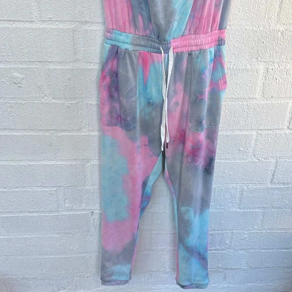 Fate Bubble Gum Colorful Tie-Dye Pastel Jumpsuit sz S